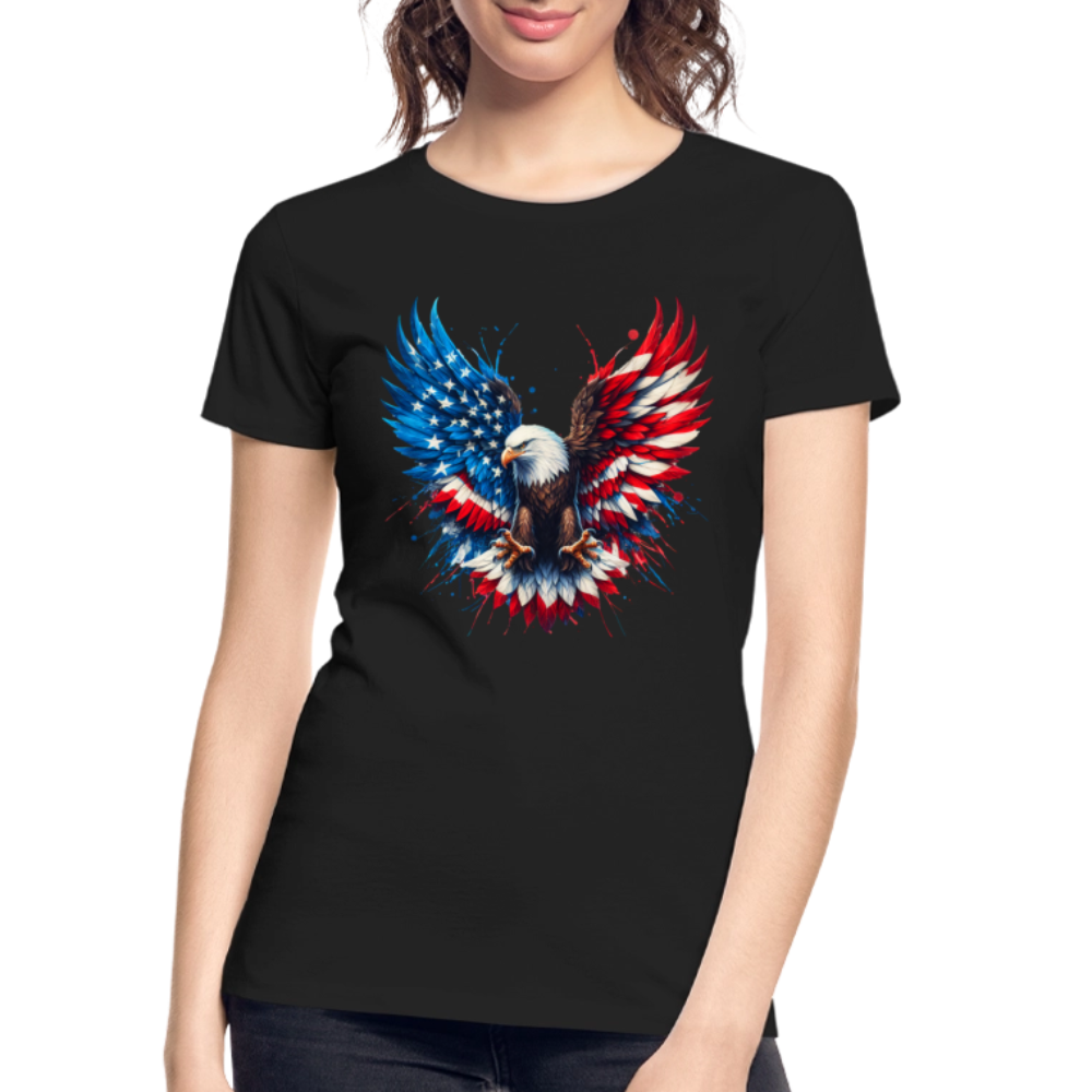 Bald Eagle American Flag - Women’s Premium Organic T-Shirt - black