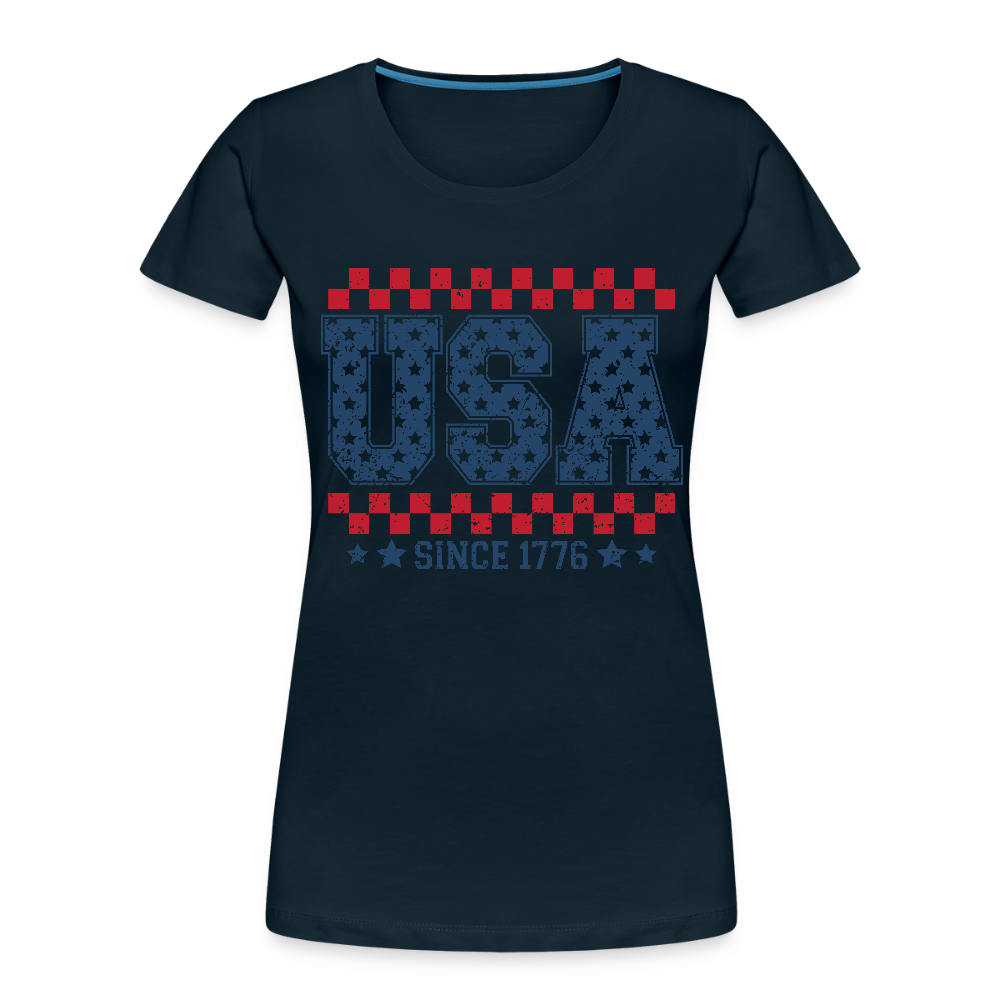 USA Since 1776 - Women’s Premium Organic T-Shirt - deep navy