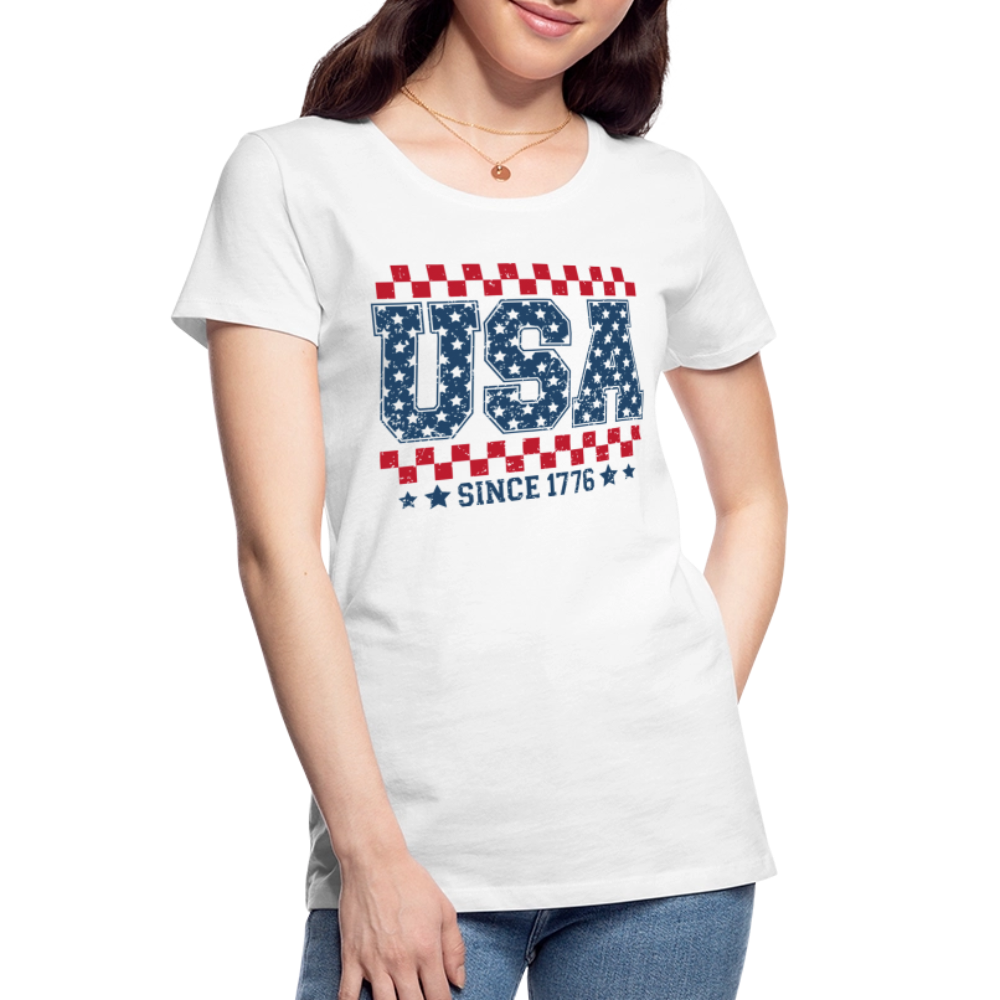 USA Since 1776 - Women’s Premium Organic T-Shirt - white