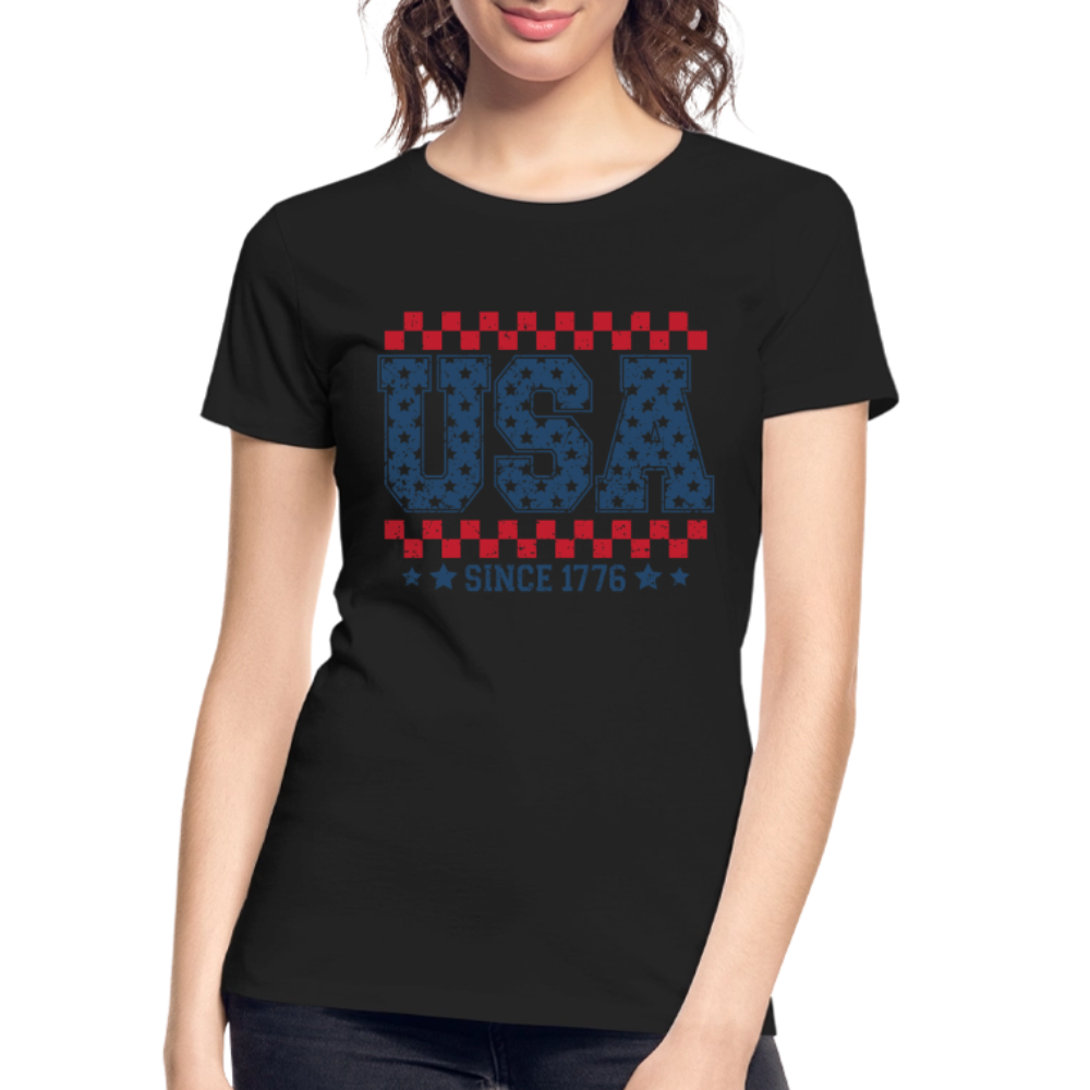 USA Since 1776 - Women’s Premium Organic T-Shirt - black