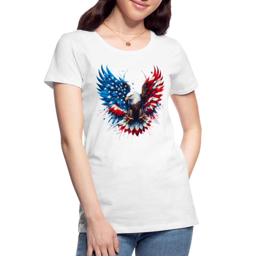 Bald Eagle American Flag - Women’s Premium Organic T-Shirt - white