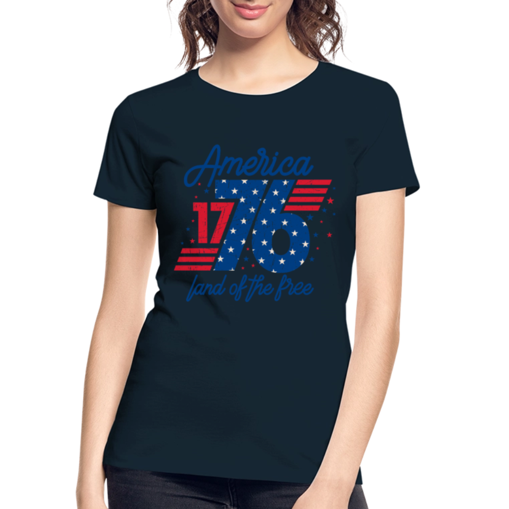 America Land of the Free - Women’s Premium Organic T-Shirt - deep navy