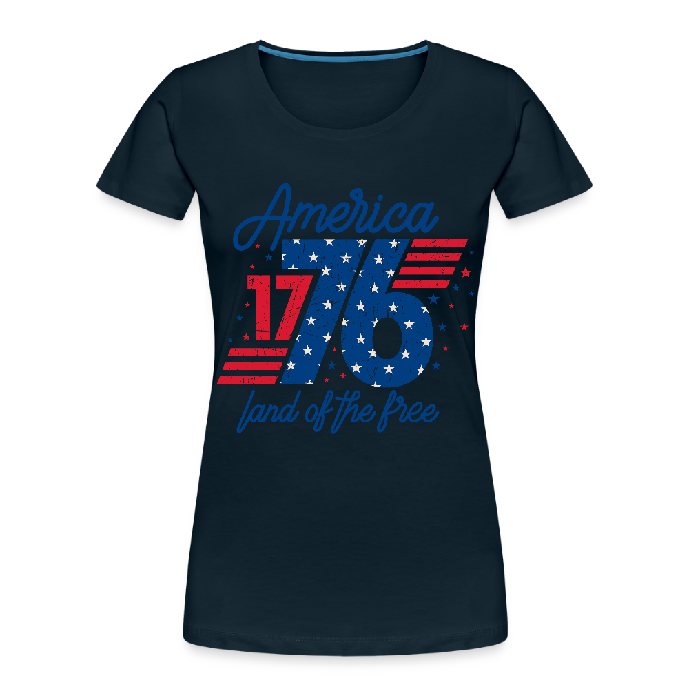 America Land of the Free - Women’s Premium Organic T-Shirt - deep navy