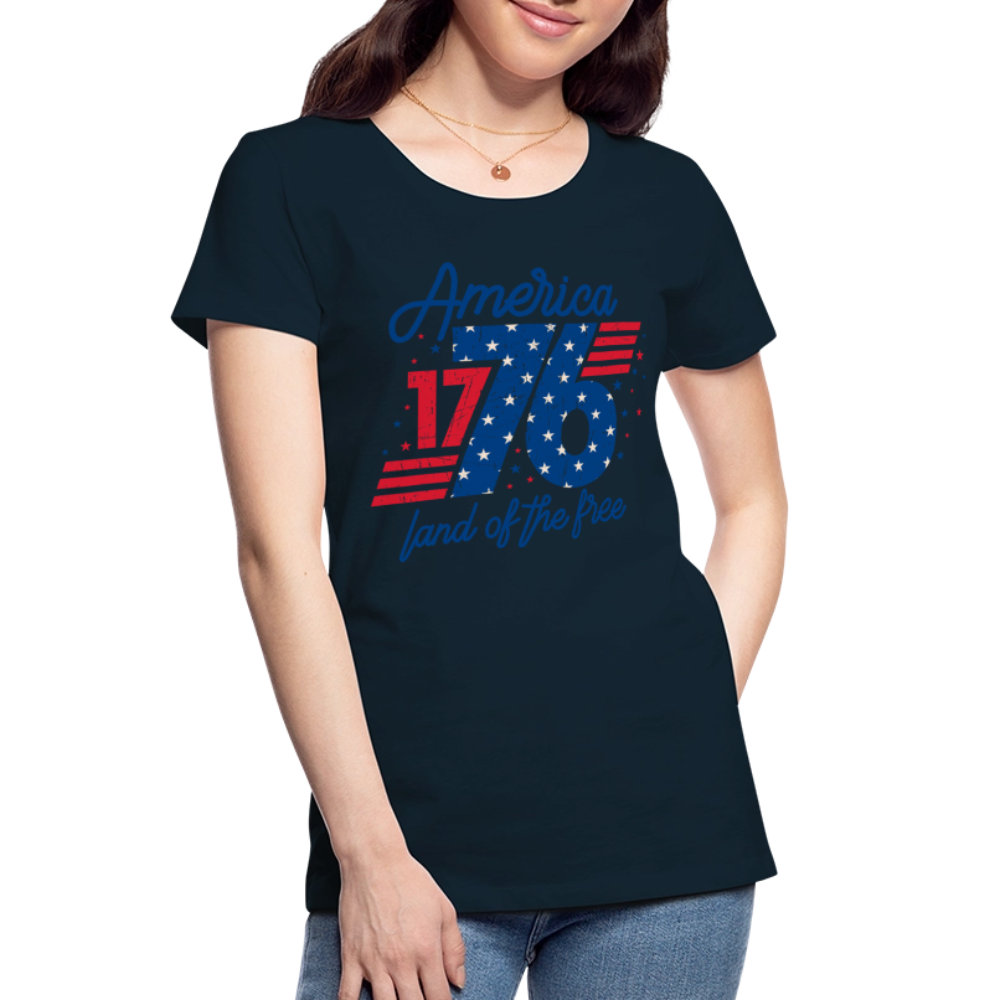 America Land of the Free - Women’s Premium Organic T-Shirt - deep navy