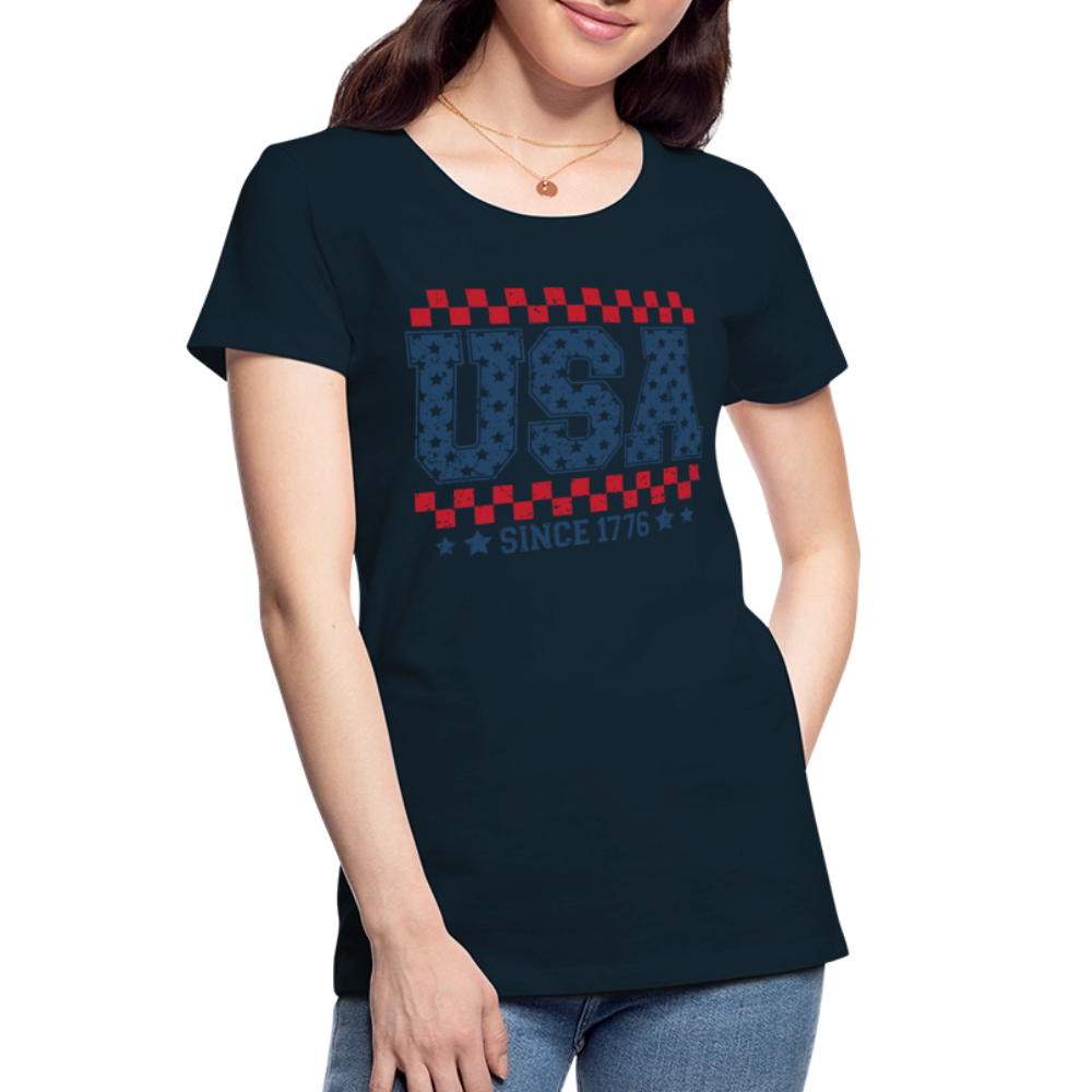 USA Since 1776 - Women’s Premium Organic T-Shirt - deep navy