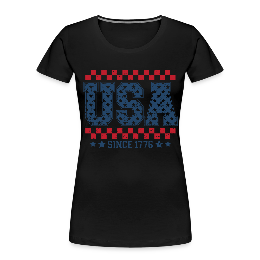 USA Since 1776 - Women’s Premium Organic T-Shirt - black