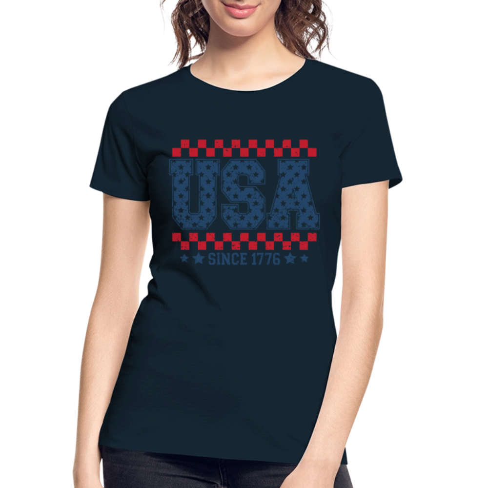 USA Since 1776 - Women’s Premium Organic T-Shirt - deep navy
