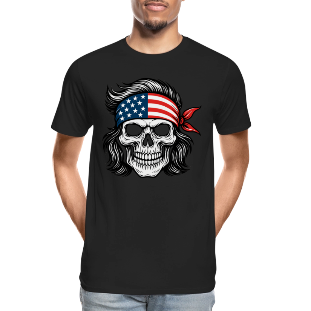 Skull American Flag Bandana - Men’s Premium Organic T-Shirt - black