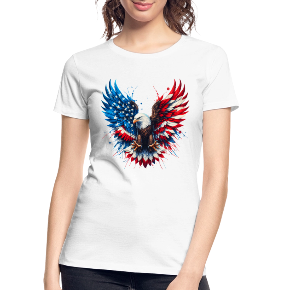 Bald Eagle American Flag - Women’s Premium Organic T-Shirt - white