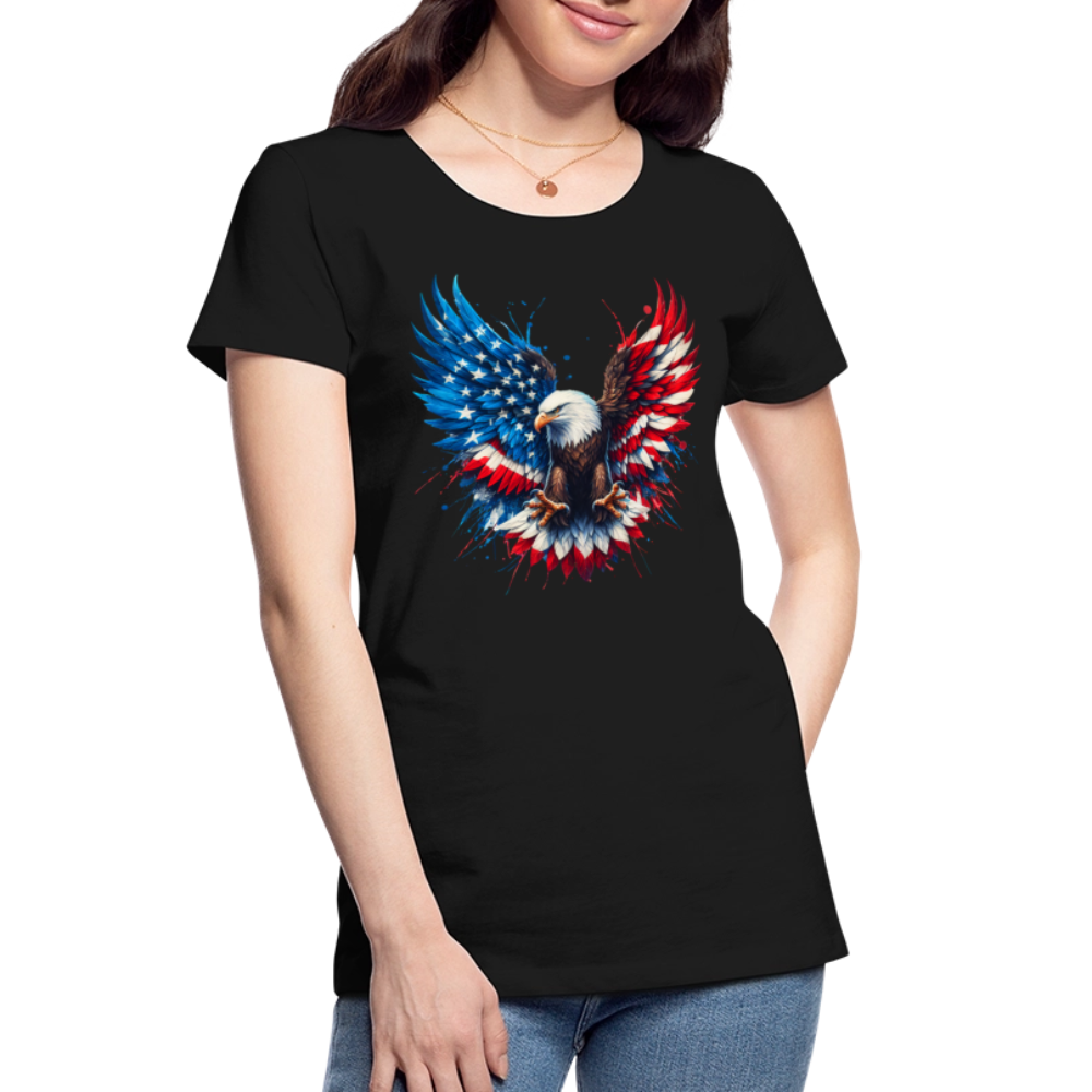 Bald Eagle American Flag - Women’s Premium Organic T-Shirt - black