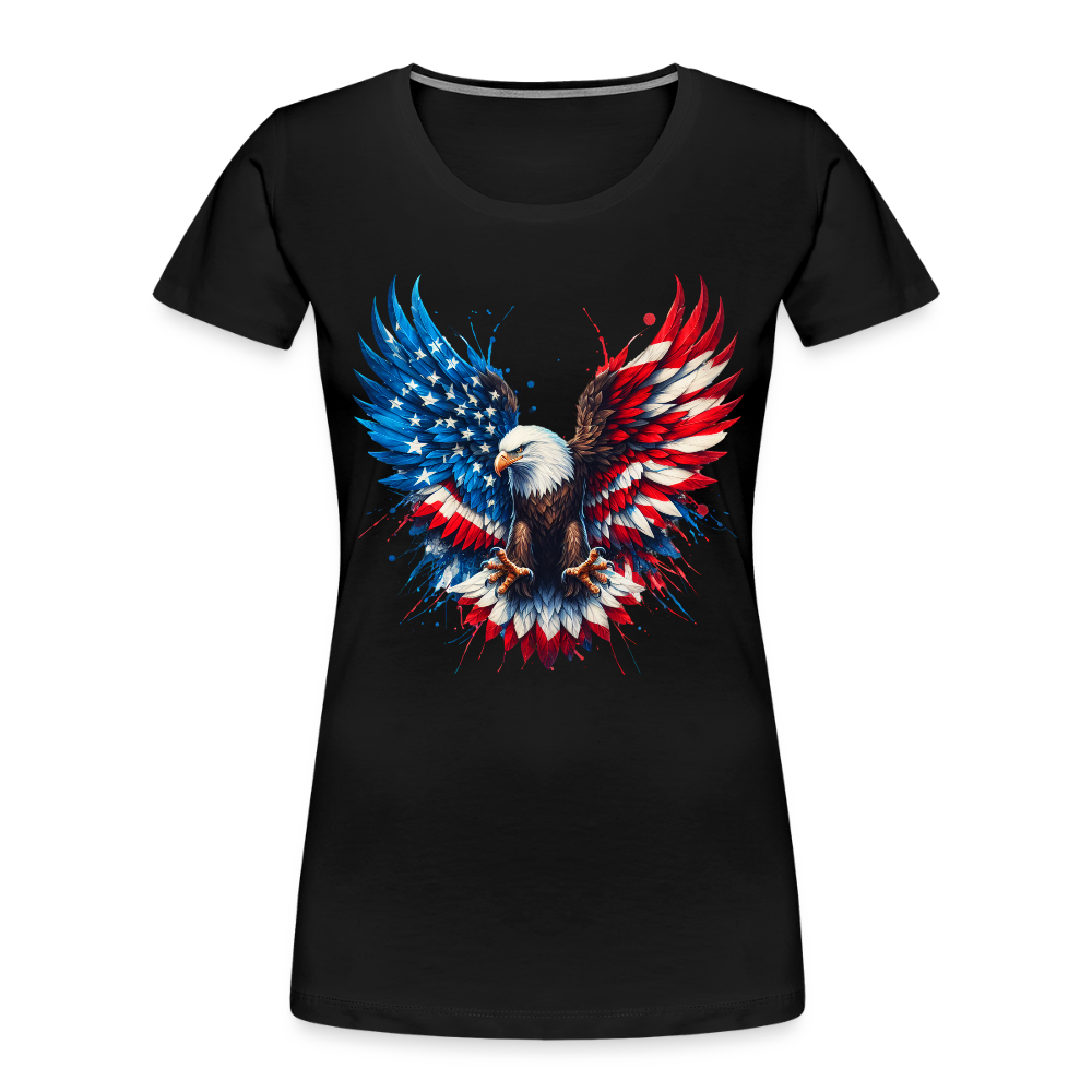 Bald Eagle American Flag - Women’s Premium Organic T-Shirt - black