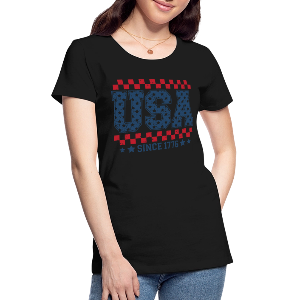 USA Since 1776 - Women’s Premium Organic T-Shirt - black