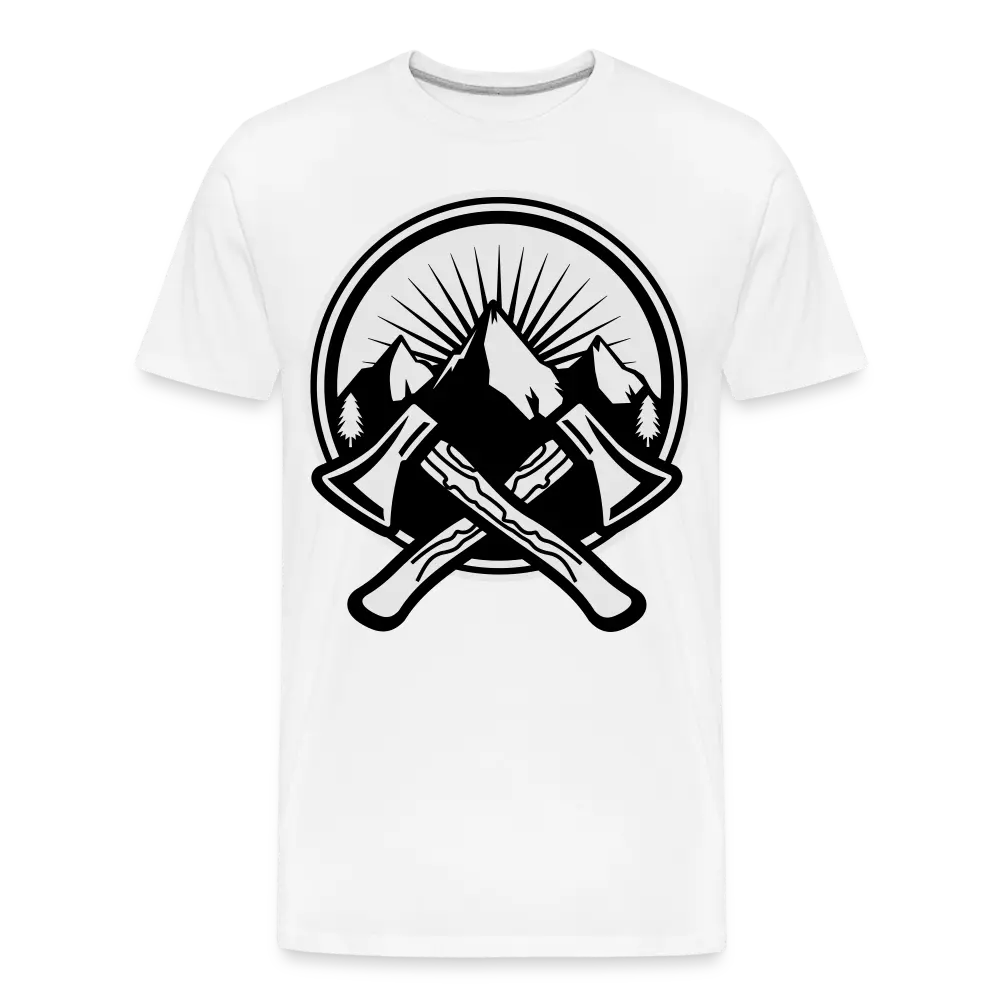 Mountains Axes - Men’s Premium Organic T-Shirt - white