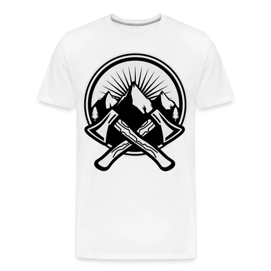 Mountains Axes - Men’s Premium Organic T-Shirt - white