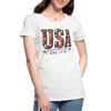 USA Floral Est. 1776 Embrodery Effect - Women’s Premium Organic T-Shirt - white