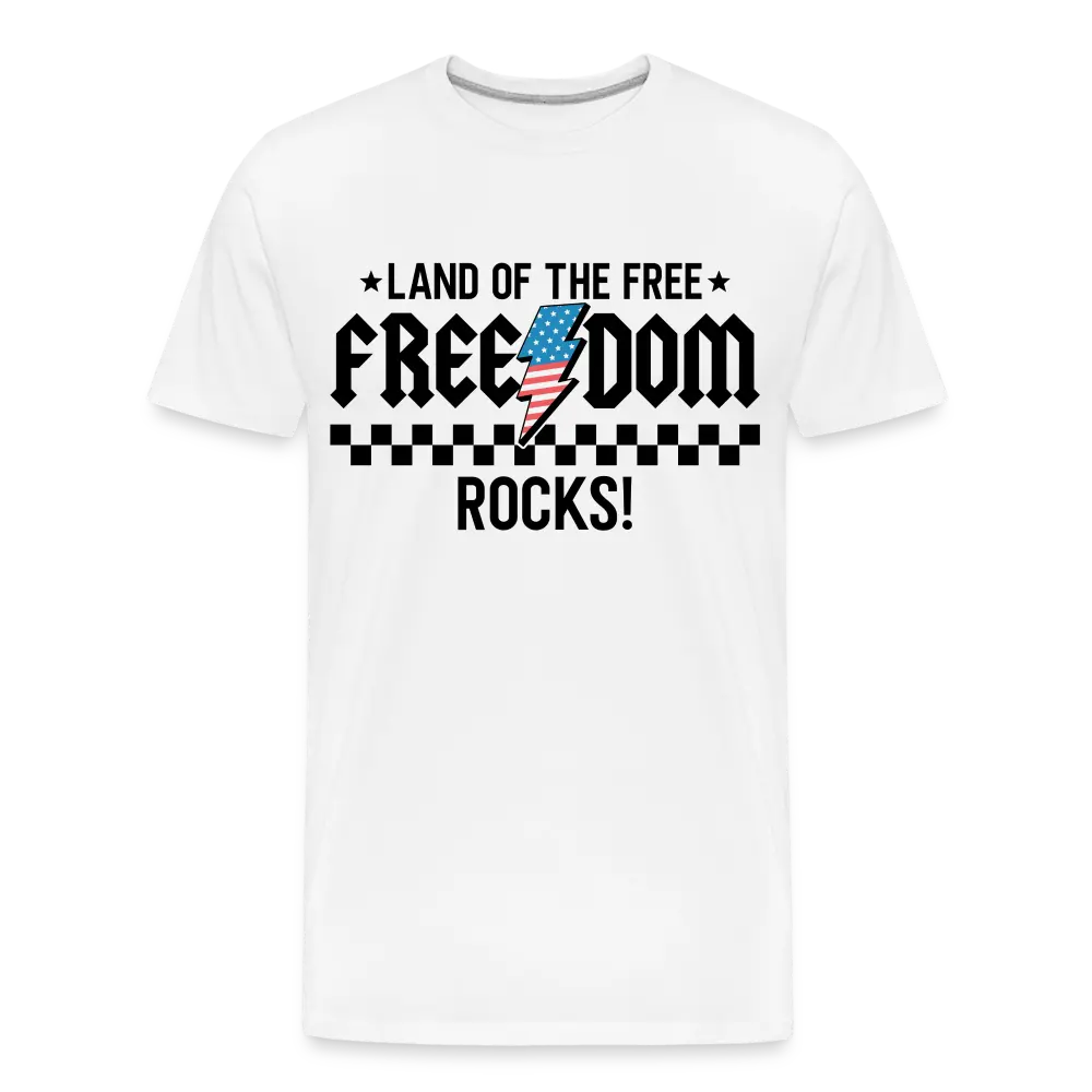 Freedom Rocks - Men’s Premium Organic T-Shirt - white