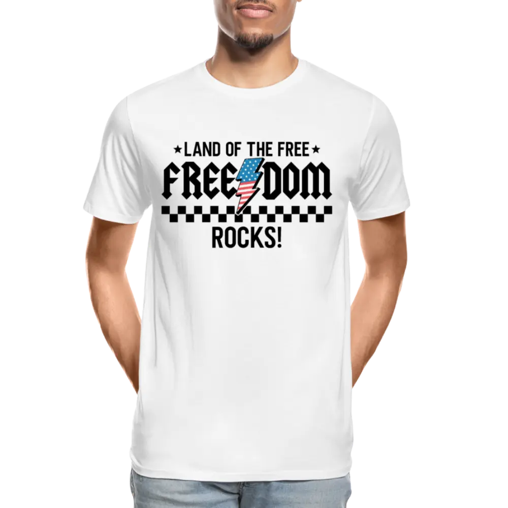 Freedom Rocks - Men’s Premium Organic T-Shirt - white