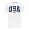 USA 1776 Men's Premium Organic T-Shirt with patriotic design.