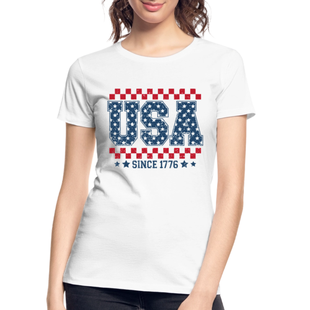USA Since 1776 - Women’s Premium Organic T-Shirt - white