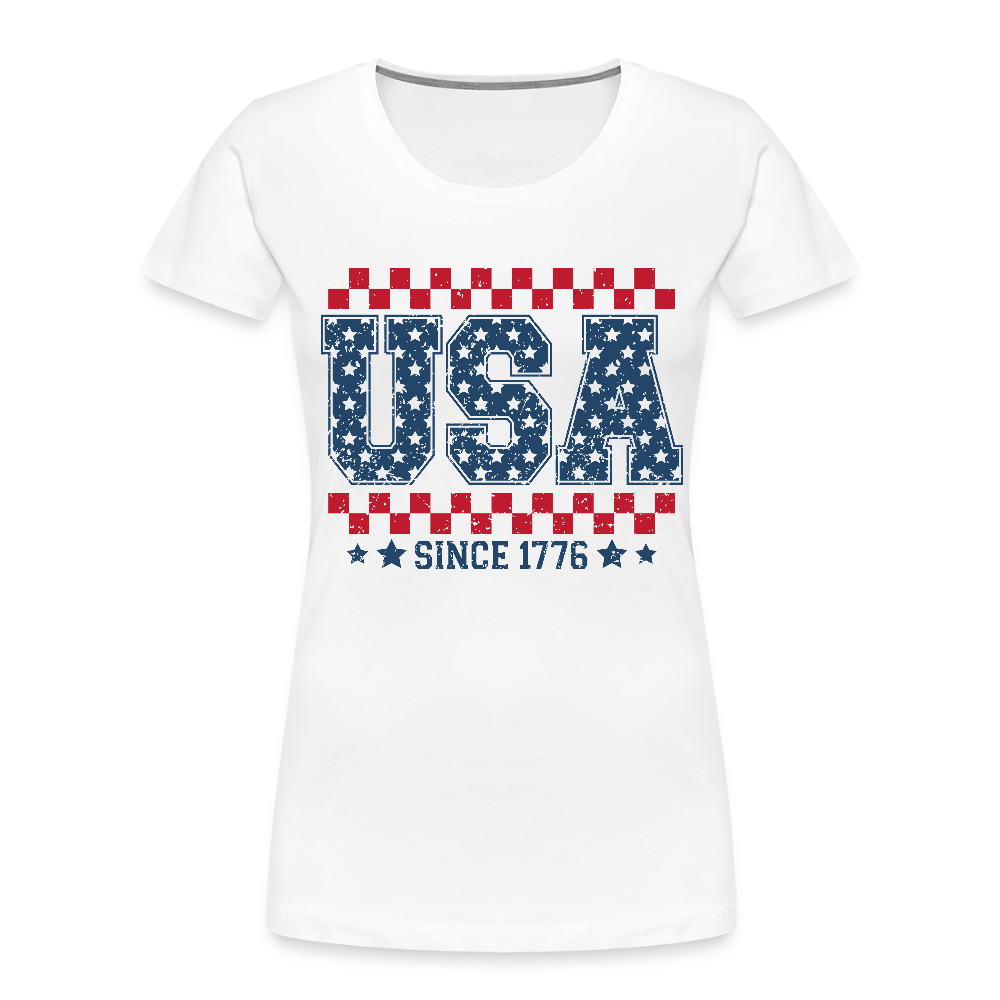 USA Since 1776 - Women’s Premium Organic T-Shirt - white