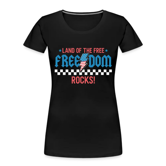 Land of The Free Freedom Rocks - Women's T-Shirt - black