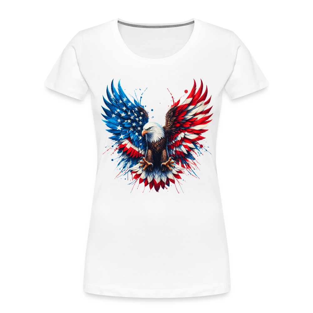 Bald Eagle American Flag - Women’s Premium Organic T-Shirt - white
