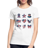 Independance Day 4th of July Embrodery Effect - Women’s Premium Organic T-Shirt - white