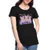 Cute girly ghosts wearing bows with iridescent effect printed on women’s premium organic cotton shirt, eco-friendly Halloween fashion.