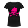 Skull Lady Heart Women's Premium Organic T-Shirt with pink skull and heart eyes design.