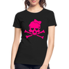 Skull Lady Heart Women’s Organic T-Shirt with pink skull and heart-shaped eyes design.