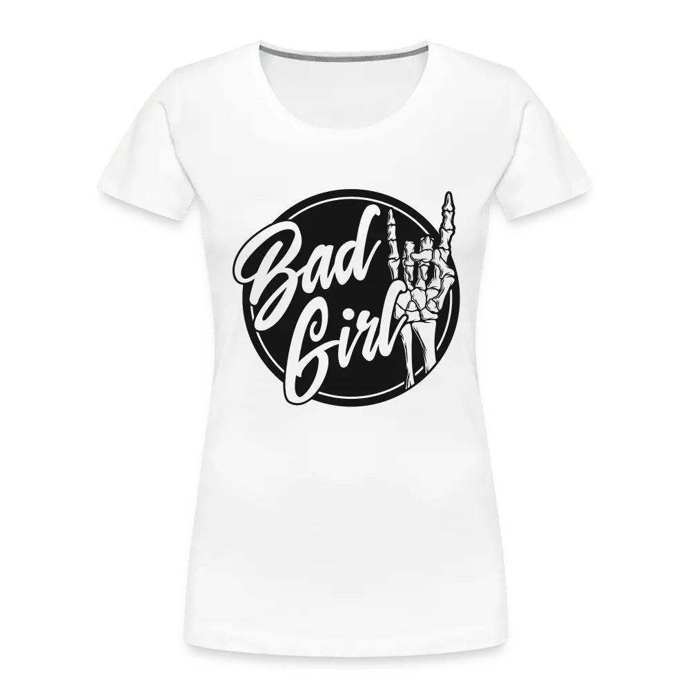 Bad Girl Rock On Skeleton Hand - Women’s Premium Organic T-Shirt - Lifestyle Creation Organic T-shirts