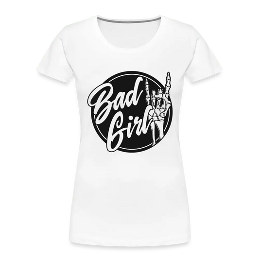 Bad Girl Rock On Skeleton Hand - Women’s Premium Organic T-Shirt - Lifestyle Creation Organic T-shirts