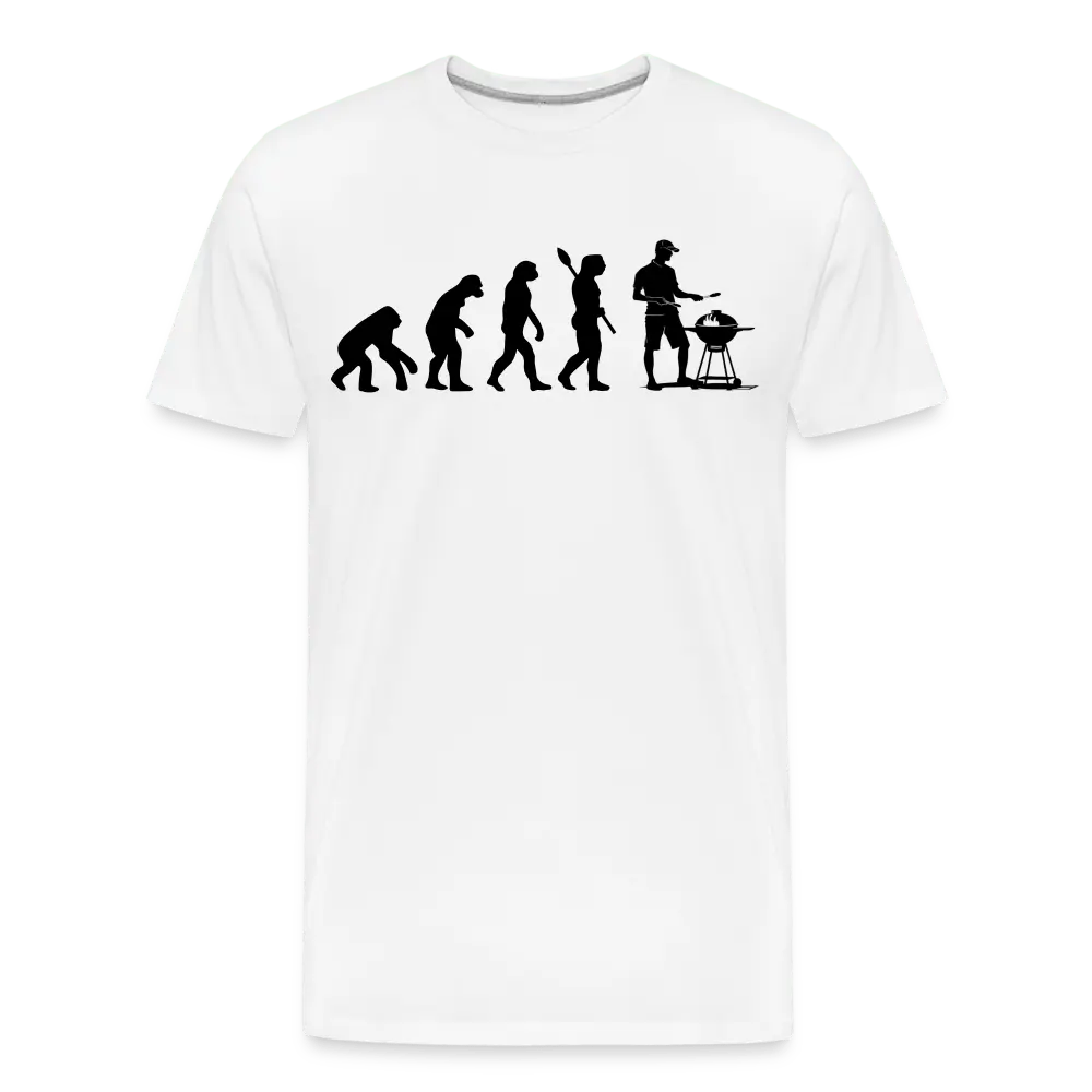 Barbecue Human Evolution - Men’s Premium Organic T-Shirt - Lifestyle Creation Organic T-shirts