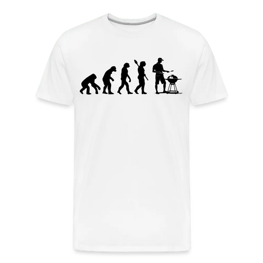 Barbecue Human Evolution - Men’s Premium Organic T-Shirt - Lifestyle Creation Organic T-shirts