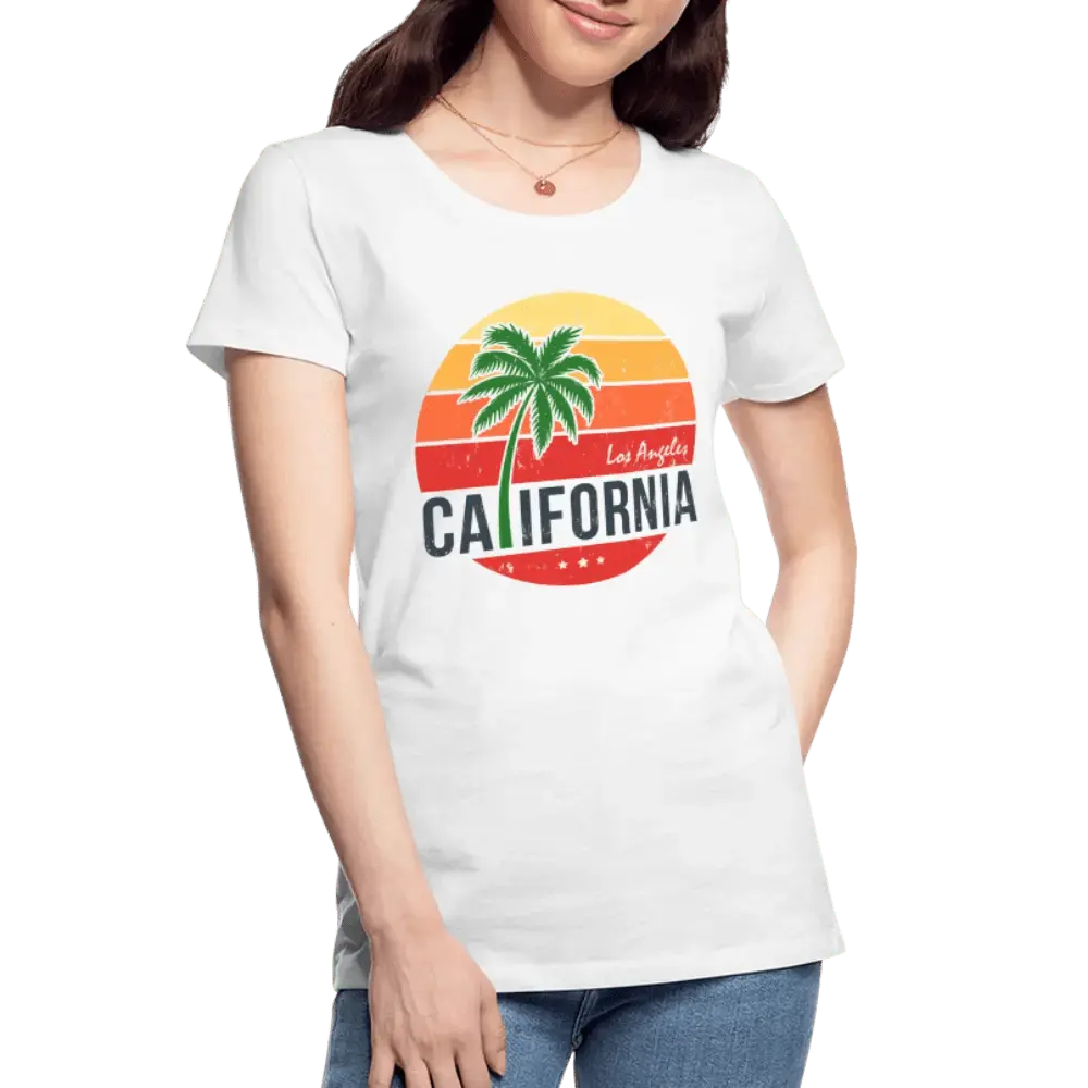 California Retro Sunset - Women’s Premium Organic T-Shirt - Lifestyle Creation Organic T-shirts