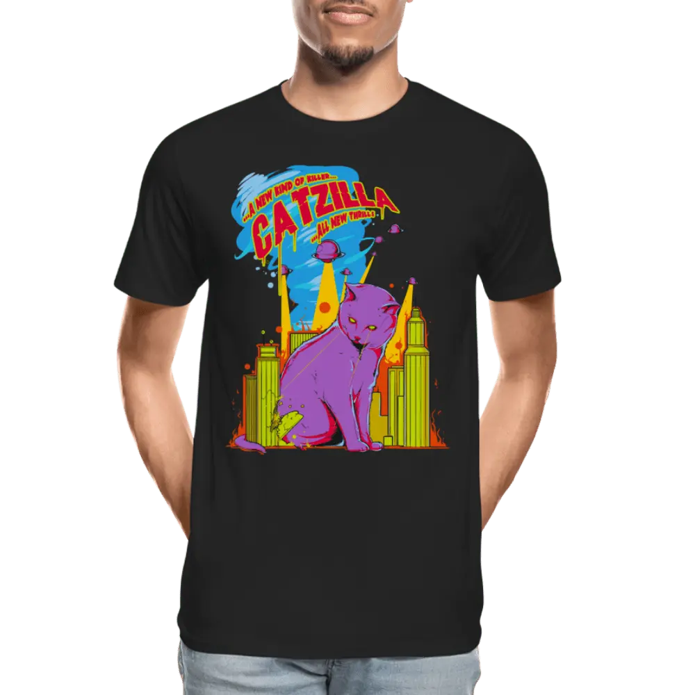 Catzilla - Men’s Premium Organic T-Shirt - Lifestyle Creation Organic T-shirts