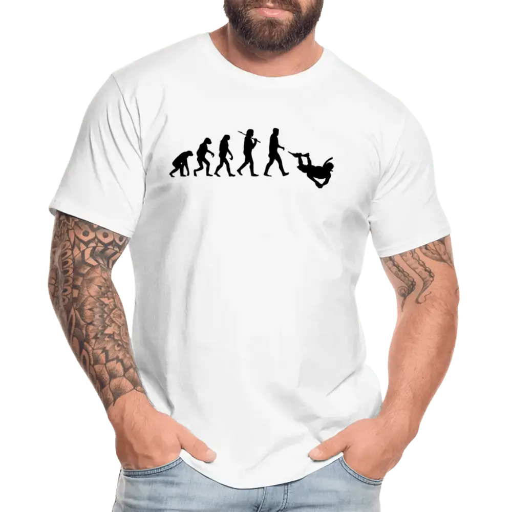 Diver Human Evolution - Men’s Premium Organic T-Shirt - Lifestyle Creation Organic T-shirts