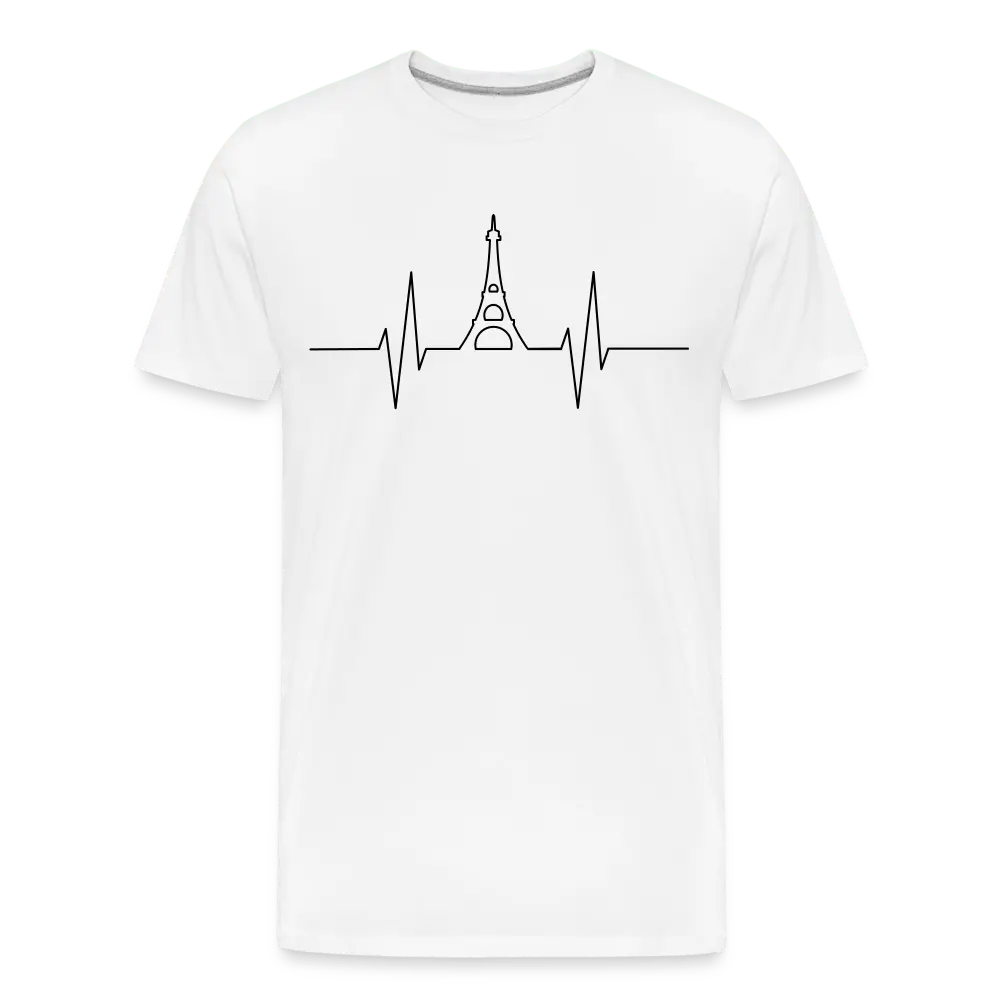 Eiffel Tower Heartbeat Line - Men’s Premium Organic T-Shirt - Lifestyle Creation Organic T-shirts