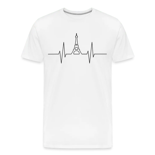 Eiffel Tower Heartbeat Line - Men’s Premium Organic T-Shirt - Lifestyle Creation Organic T-shirts