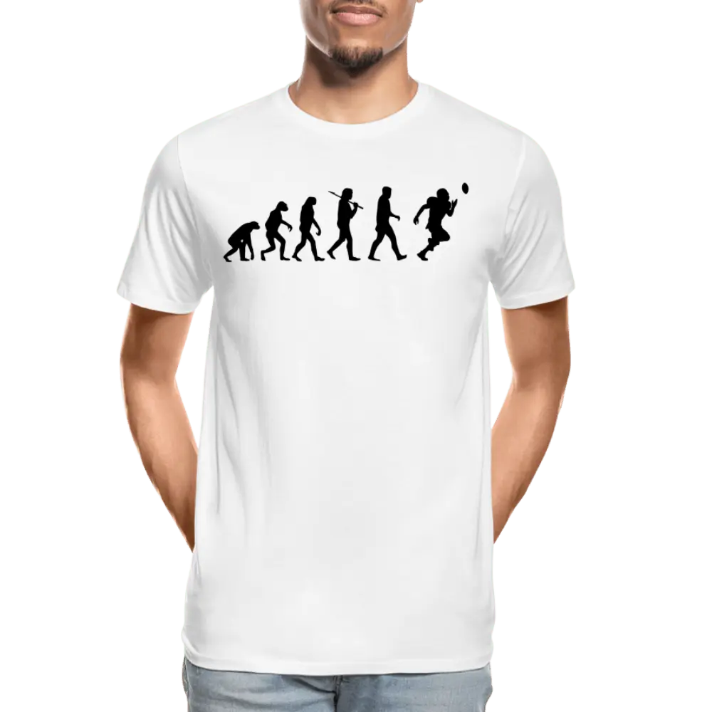 Football Human Evolution - Men’s Premium Organic T-Shirt - Lifestyle Creation Organic T-shirts