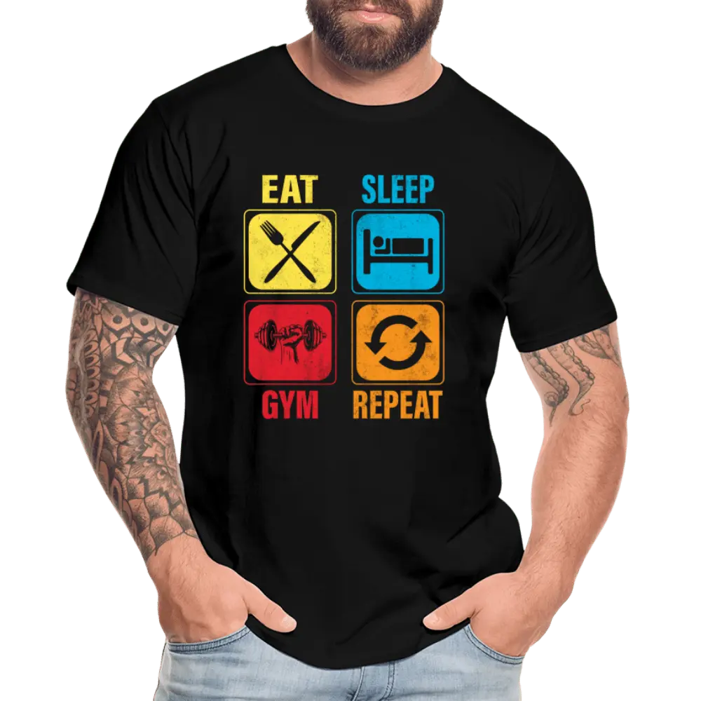 Gym Repeat - Men’s Premium Organic T-Shirt - Lifestyle Creation Organic T-shirts