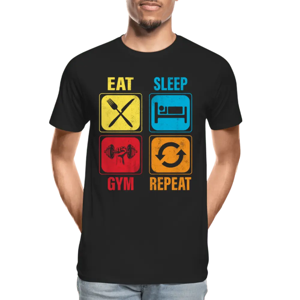 Gym Repeat - Men’s Premium Organic T-Shirt - Lifestyle Creation Organic T-shirts