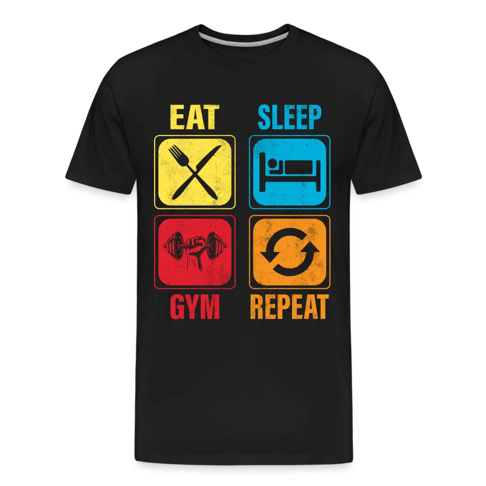 Gym Repeat - Men’s Premium Organic T-Shirt - Lifestyle Creation Organic T-shirts