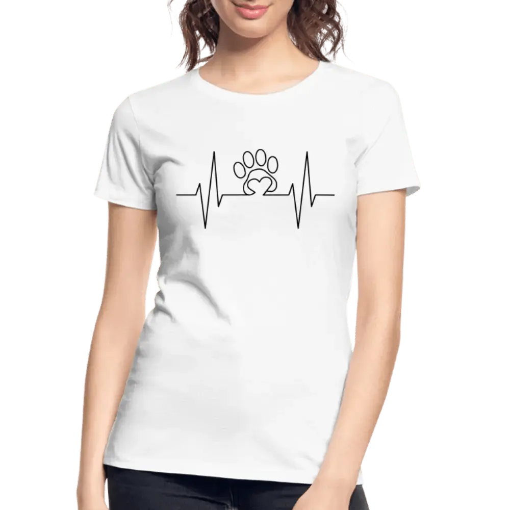 Heartbeat Paw Heart - Women’s Premium Organic T-Shirt - Lifestyle Creation Organic T-shirts