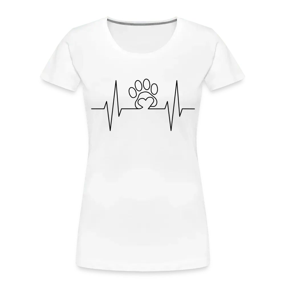 Heartbeat Paw Heart - Women’s Premium Organic T-Shirt - Lifestyle Creation Organic T-shirts