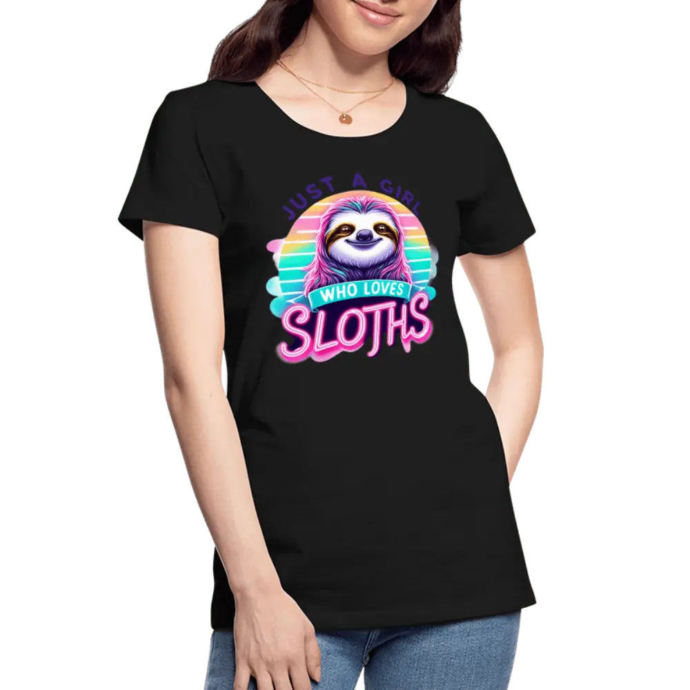 Just a girl who loves sloths - Women’s Premium Organic T-Shirt - Lifestyle Creation Organic T-shirts