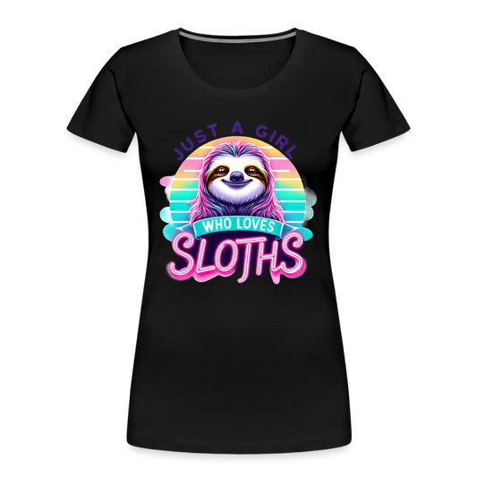 Just a girl who loves sloths - Women’s Premium Organic T-Shirt - Lifestyle Creation Organic T-shirts