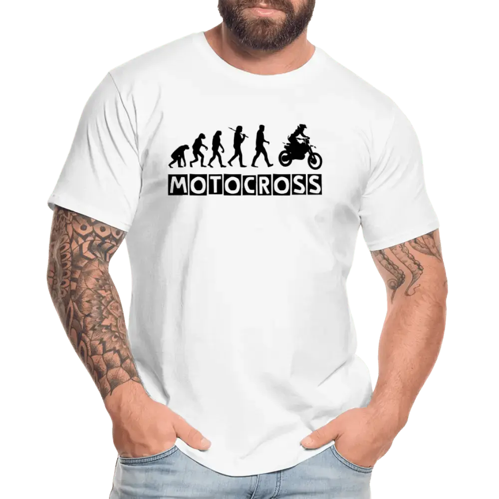 Motocross Human Evolution - Men’s Premium Organic T-Shirt - Lifestyle Creation Organic T-shirts