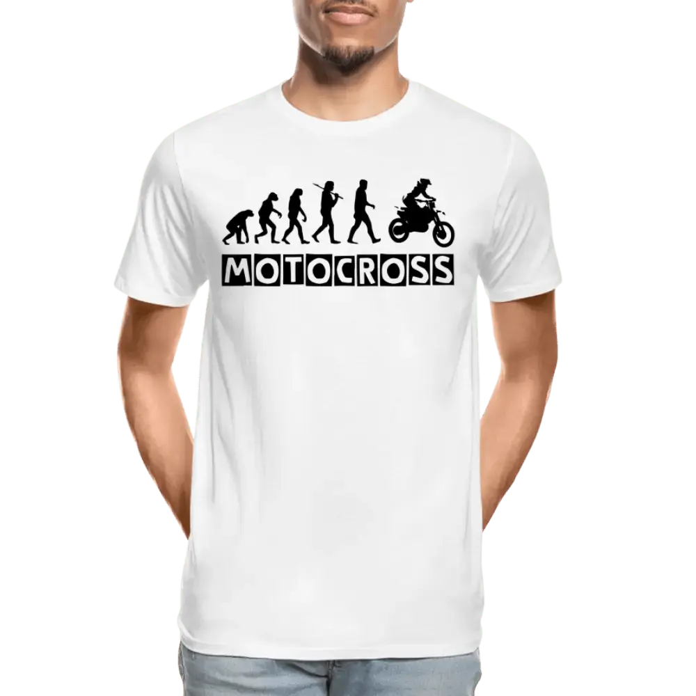 Motocross Human Evolution - Men’s Premium Organic T-Shirt - Lifestyle Creation Organic T-shirts