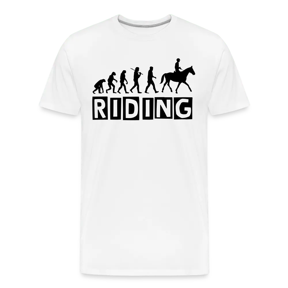 Riding Horse Human Evolution - Men’s Premium Organic T-Shirt - Lifestyle Creation Organic T-shirts